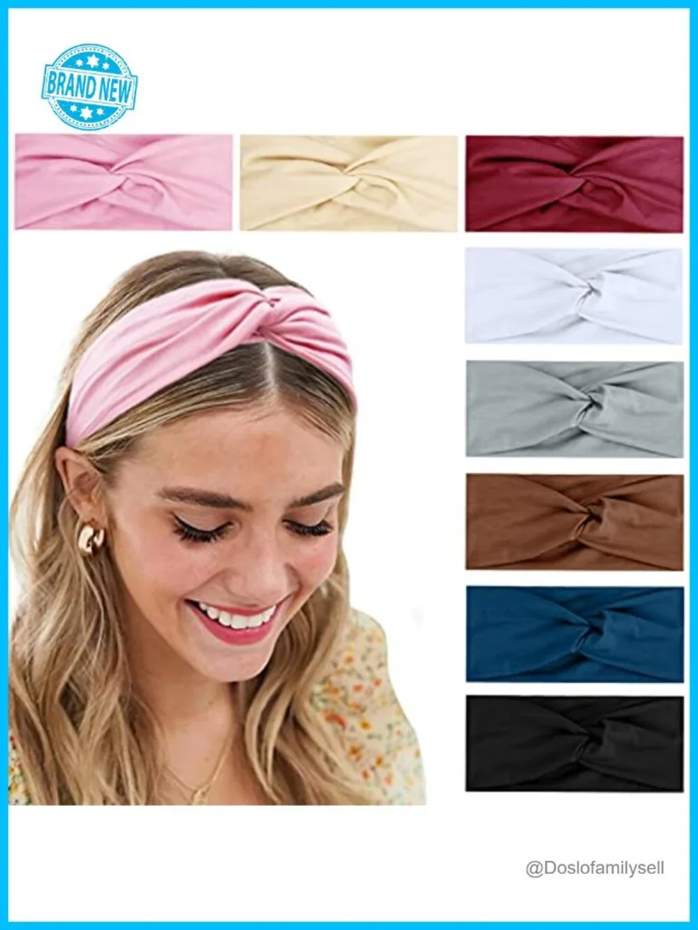 Wide Turban Headbands for Women - Non Slip Twist Headwraps, Stretchy, Thick